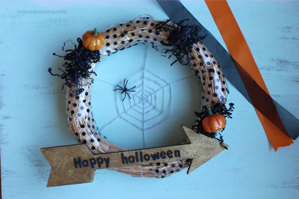 Decoración de halloween para la puerta. DIY. Handmade. Pumpkin 