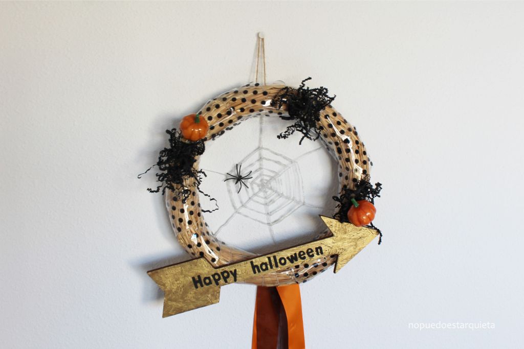 Decoración de halloween para la puerta. DIY. Handmade. Pumpkin